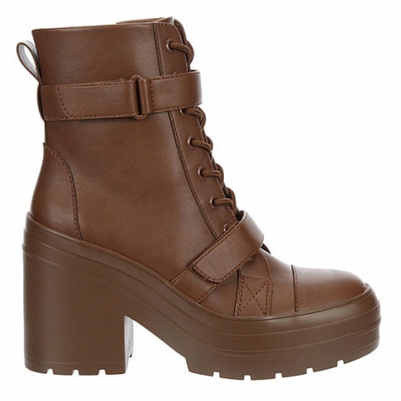 LIMELIGHT WOMENS JAZZIE LACE UP BOOT - COGNAC - Picture 2 of 7